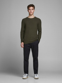 Джемпер JACK & JONES модель 12179861_Olive Night Джемпер JACK & JONES модель 12179861_Olive Night Фото