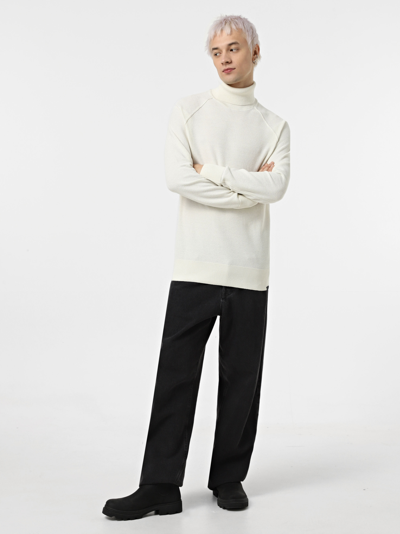 Свитер JACK & JONES модель 12260386_Cloud Dancer CYCLO 002 Фото