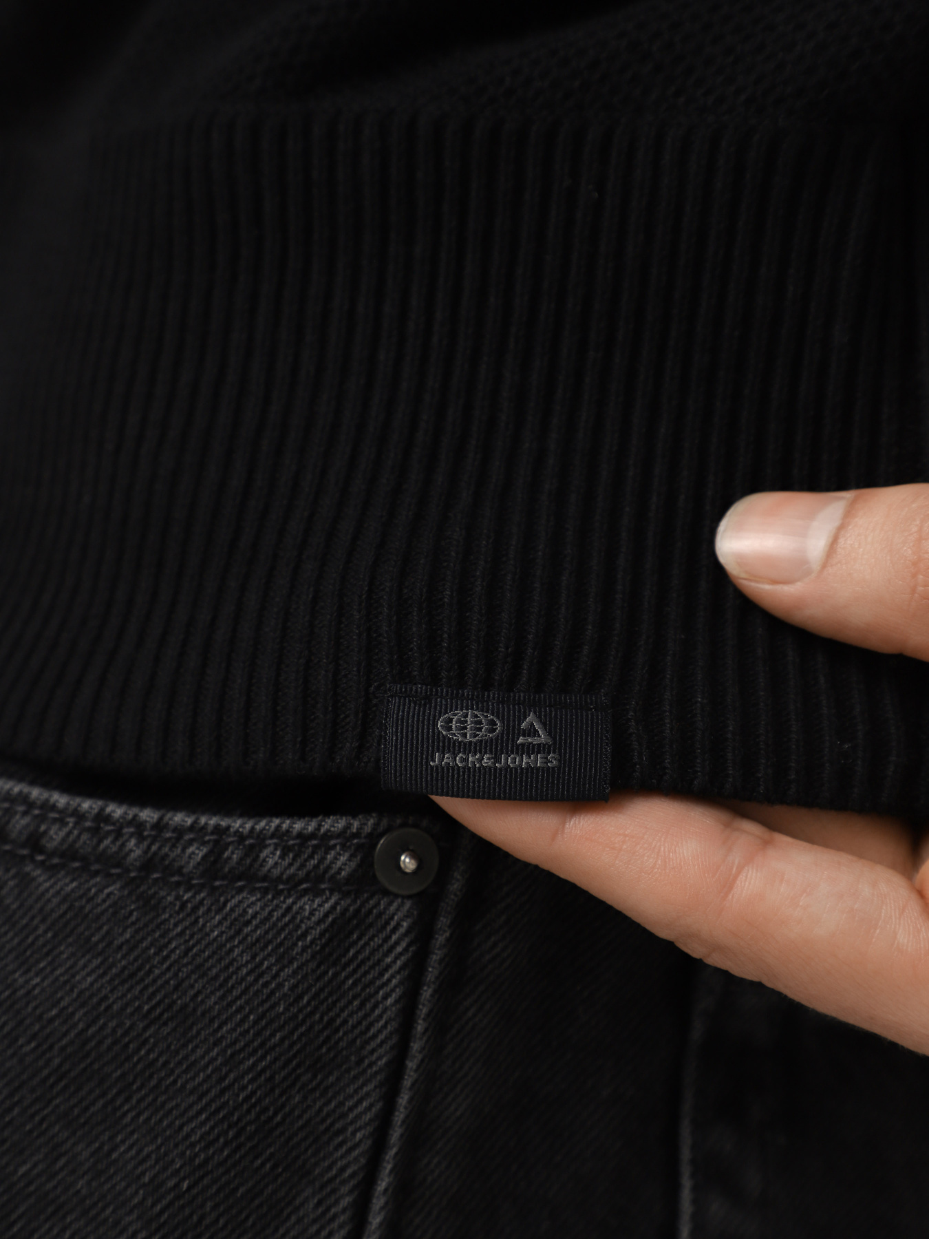 Свитер JACK & JONES модель 12260386_Black CYCLO 100 Фото