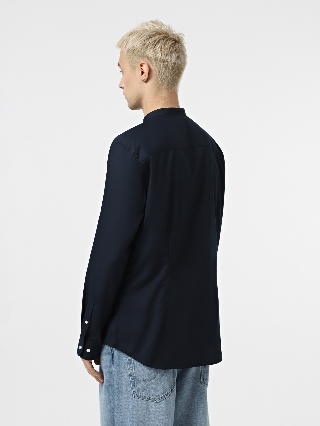 Рубашка повседневная JACK & JONES модель 12205921_Navy Blazer Фото