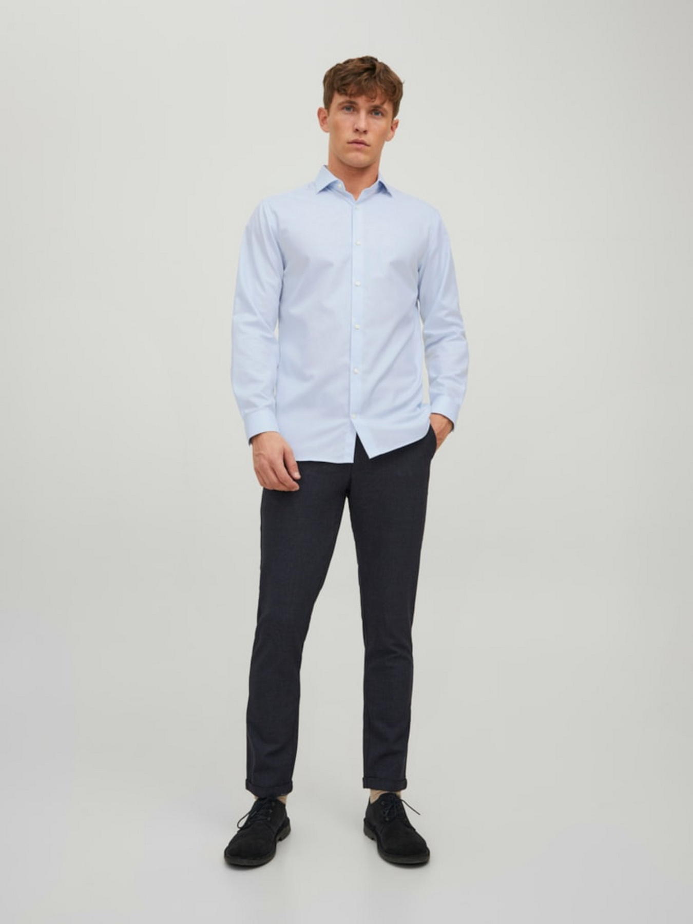 Сорочка JACK & JONES модель 12227385_Cashmere Blue SLIM FIT Фото