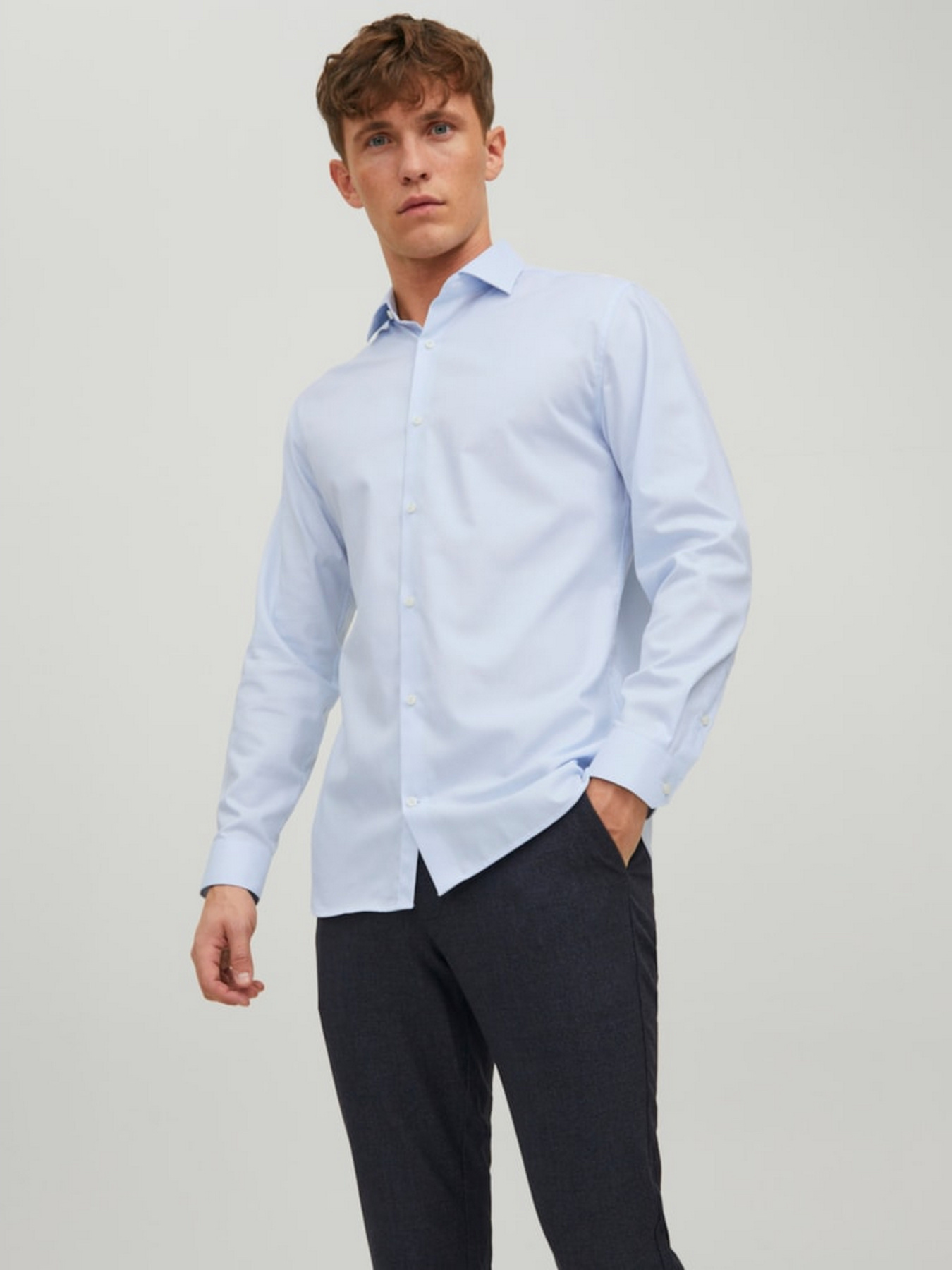 Сорочка класична JACK & JONES модель 12227385_Cashmere Blue SLIM FIT Фото