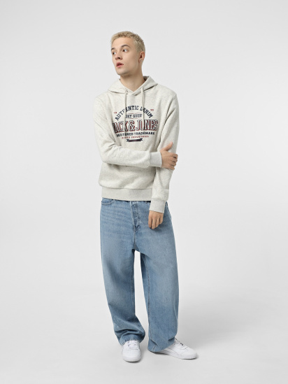 Худі JACK & JONES модель 12255617_White Melange — фото - INTERTOP