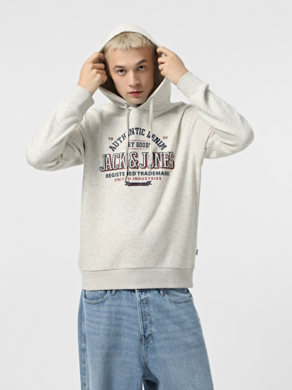 Худі JACK & JONES модель 12255617_White Melange - фото