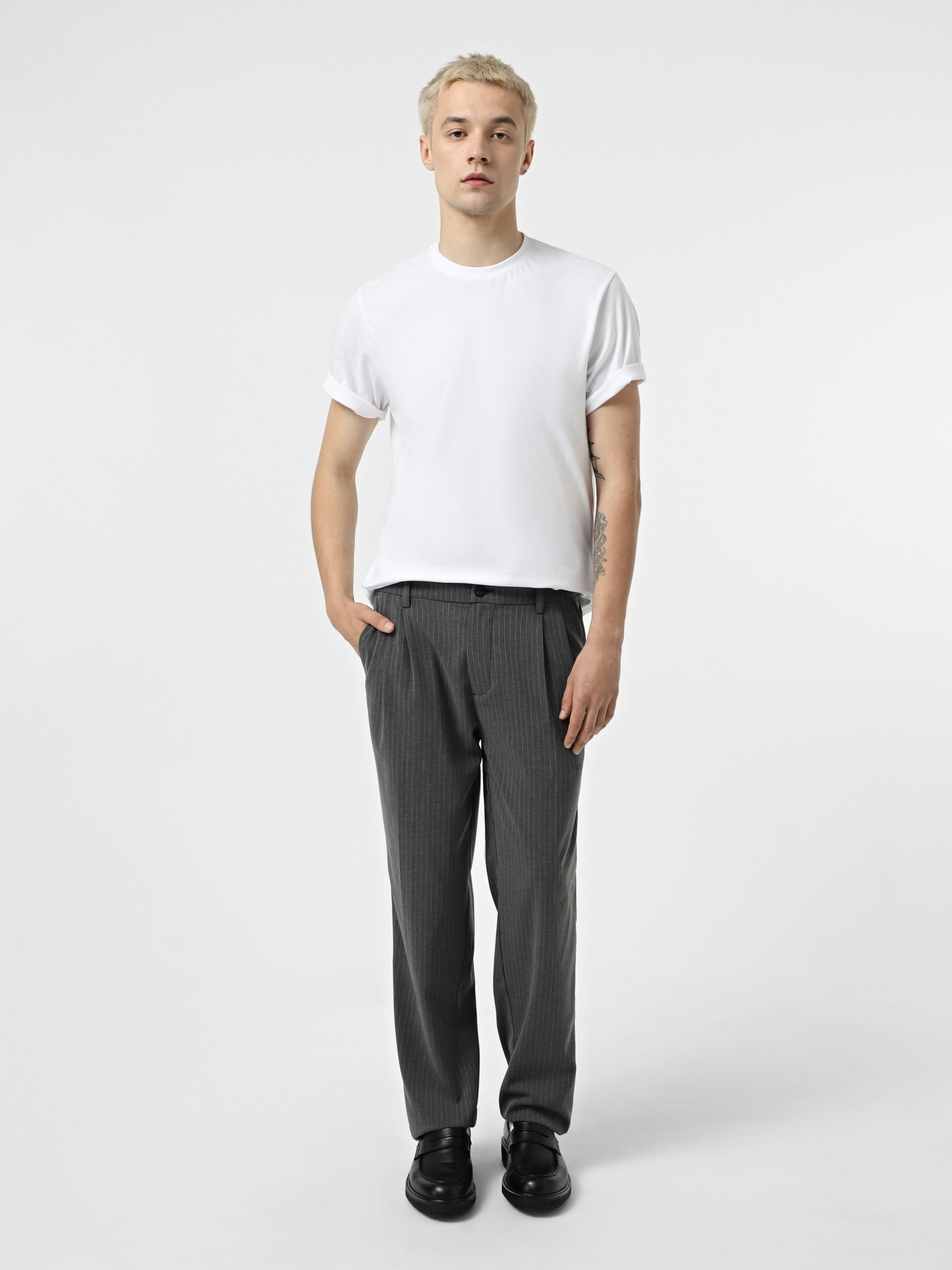 Штани класичні JACK & JONES модель 12267059_Dark Grey Pinstripe Фото