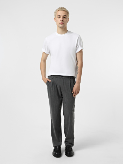 Брюки классические JACK & JONES модель 12267059_Dark Grey Pinstripe — фото - INTERTOP