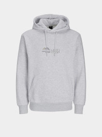 Худи JACK & JONES модель 12266908_Light Grey Melange Худи JACK & JONES модель 12266908_Light Grey Melange Фото