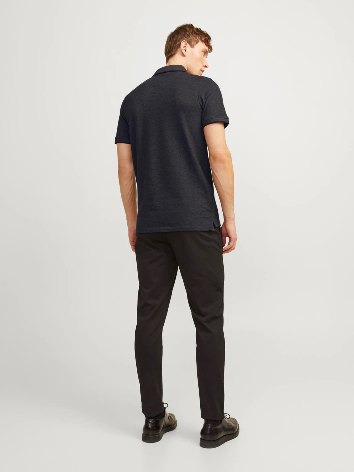 Поло JACK & JONES модель 12136668_Dark Grey Melange SLIM FIT Фото