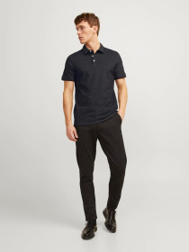 Поло JACK & JONES модель 12136668_Dark Grey Melange SLIM FIT Фото