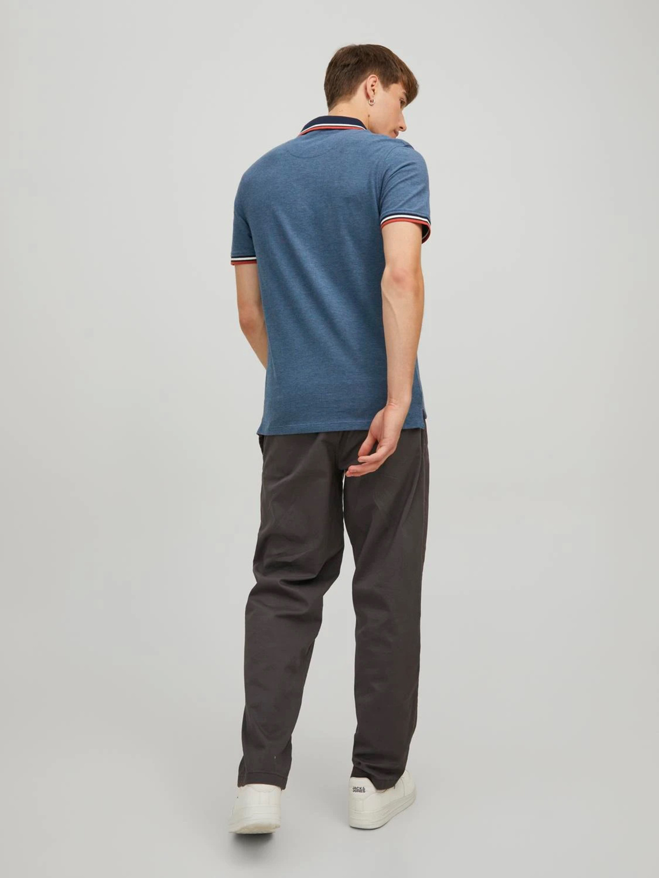 Поло JACK & JONES модель 12136668_Denim Blue SLIM FIT Поло JACK & JONES модель 12136668_Denim Blue SLIM FIT Фото