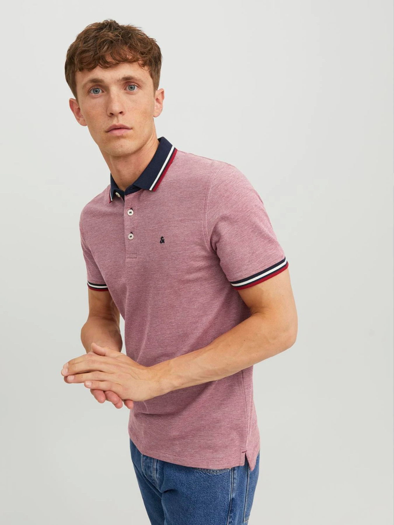 Поло JACK & JONES модель 12136668_Rio Red SLIM FIT Фото
