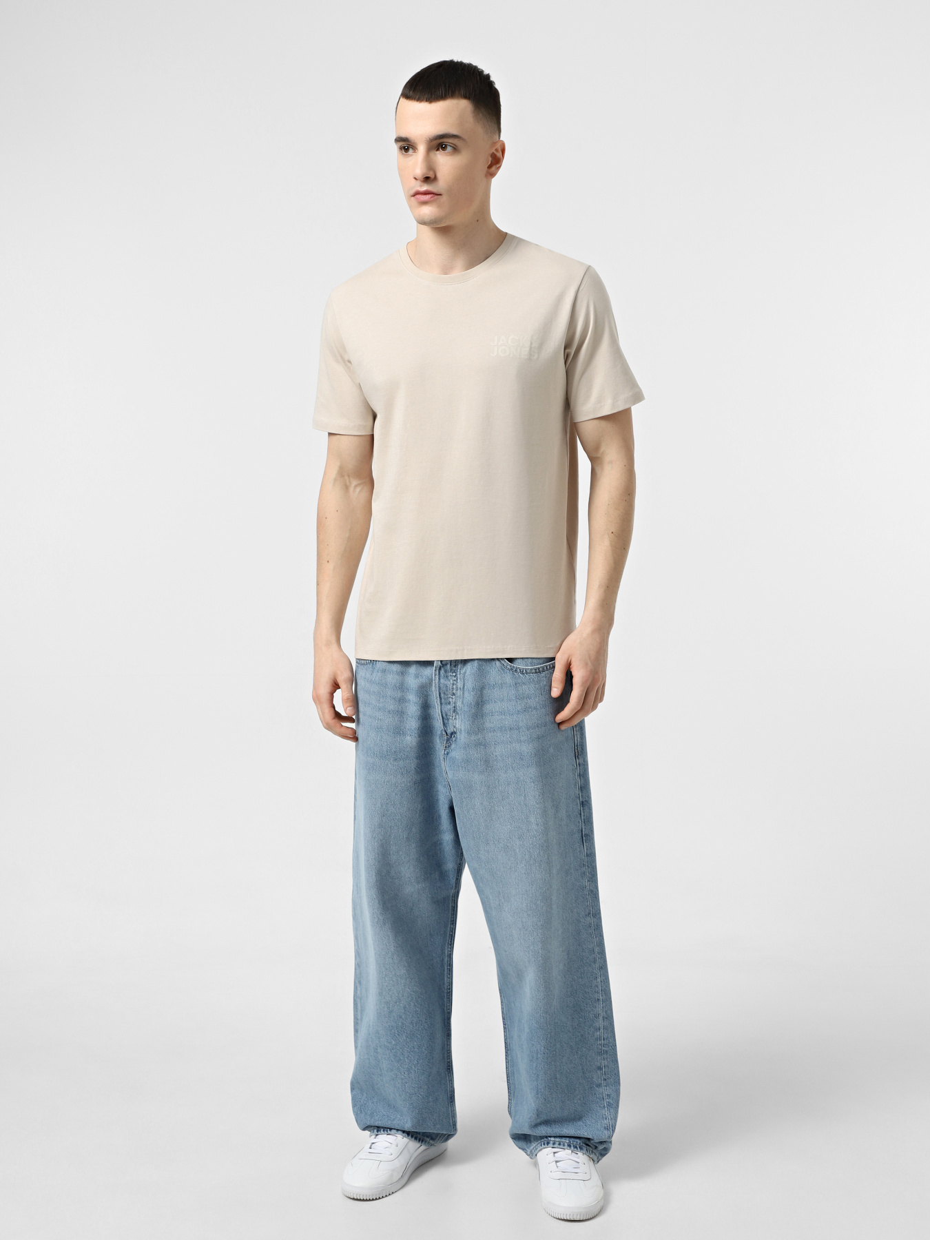 Футболка JACK & JONES модель 12151955_Moonbeam Small Print/Moonb Фото