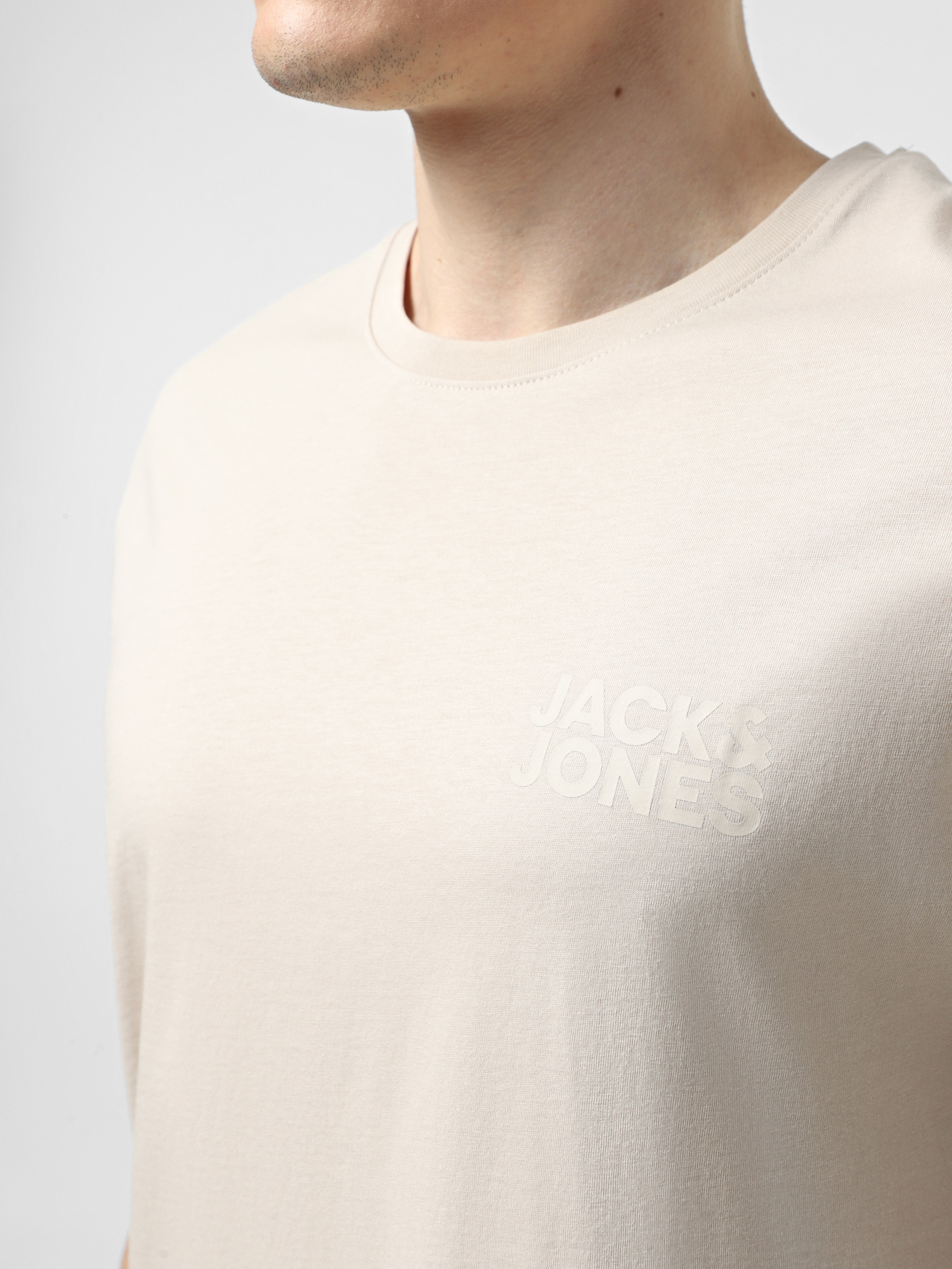 Футболка JACK & JONES модель 12151955_Moonbeam Small Print/Moonb Фото