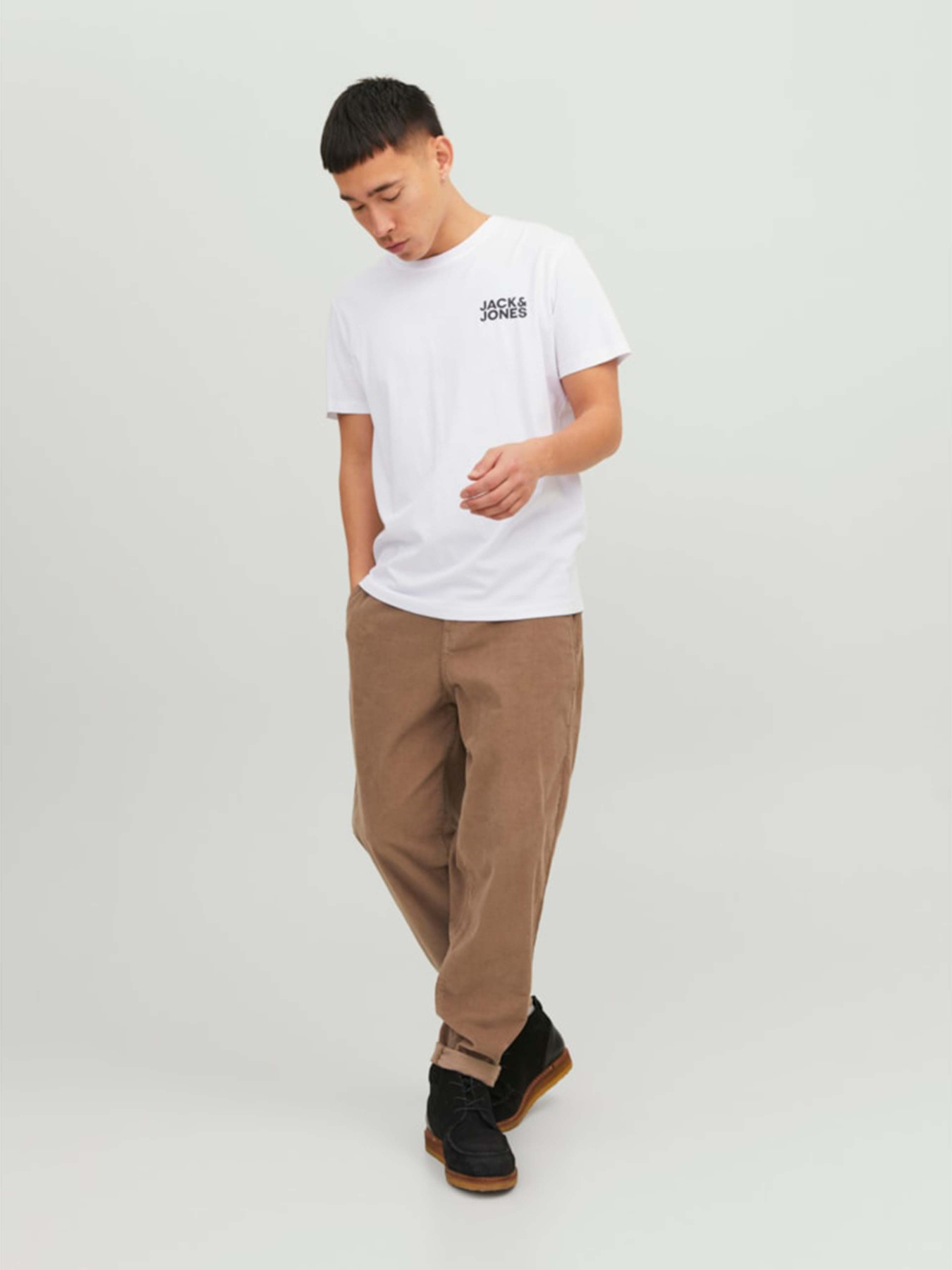 Футболка JACK & JONES модель 12151955_White Slim/Small Print/Bla Фото