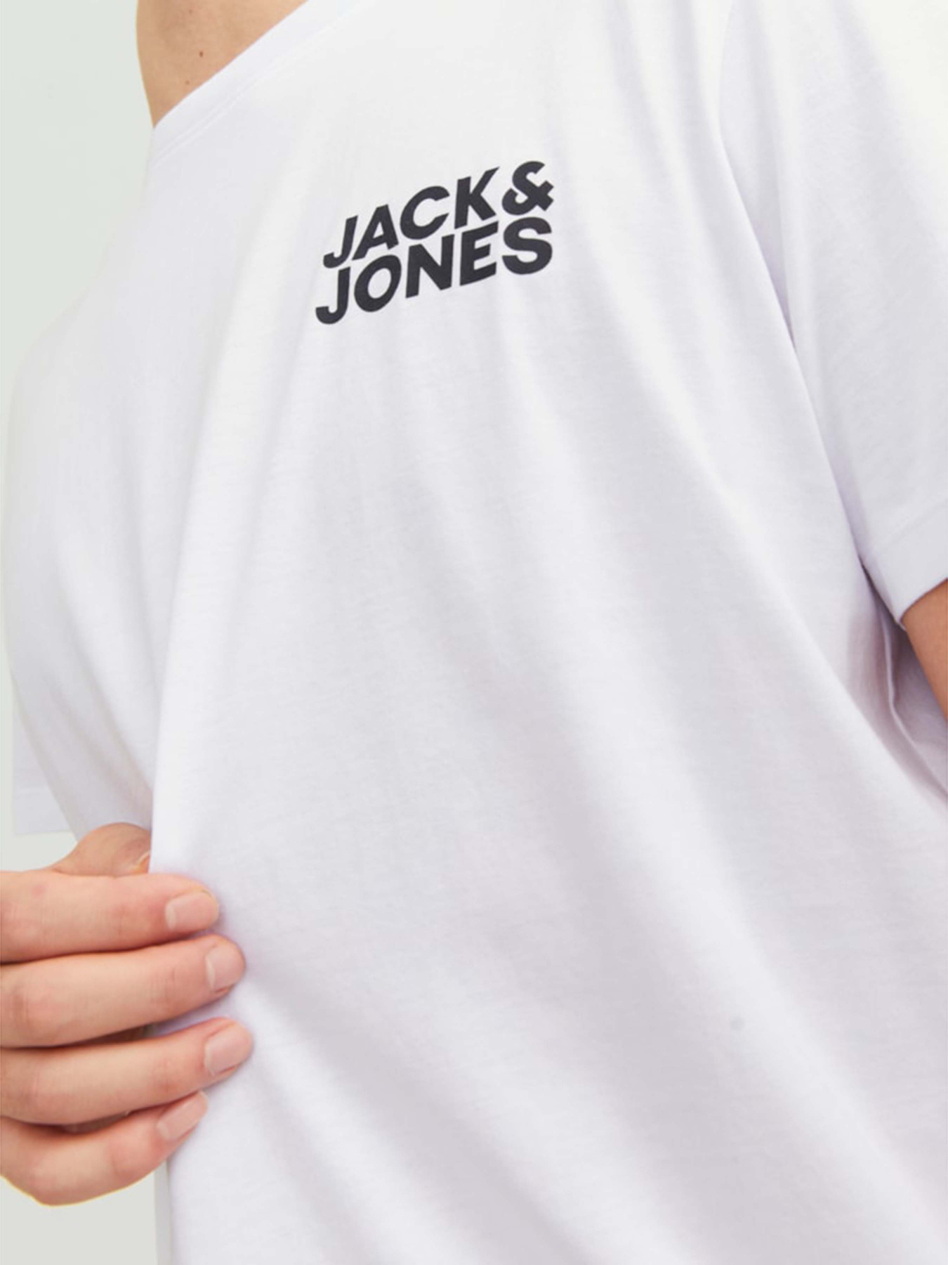 Футболка JACK & JONES модель 12151955_White Slim/Small Print/Bla Фото