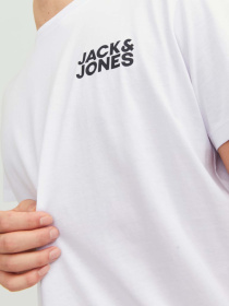Футболка JACK & JONES модель 12151955_White Slim/Small Print/Bla Фото
