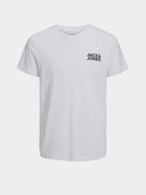 Футболка JACK & JONES модель 12151955_White Slim/Small Print/Bla Фото