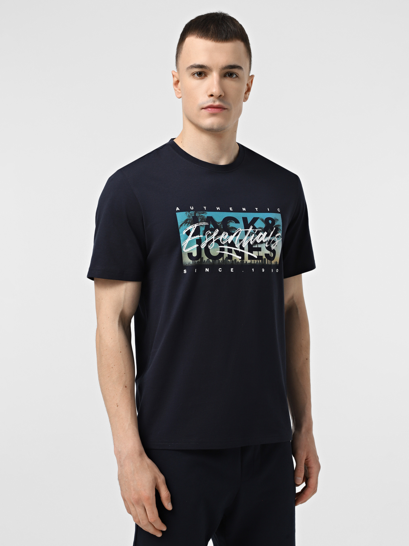 Футболка JACK & JONES модель 12268438_Sky Captain Футболка JACK & JONES модель 12268438_Sky Captain Фото