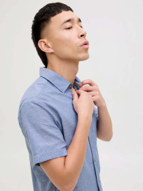 Сорочка повсякденна JACK & JONES модель 12268993_Ensign Blue Сорочка повсякденна JACK & JONES модель 12268993_Ensign Blue Фото