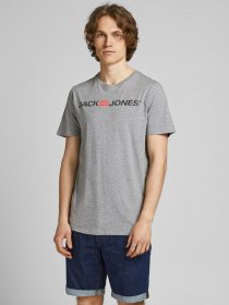 Футболка JACK & JONES модель 12137126_Light Grey Melange Фото