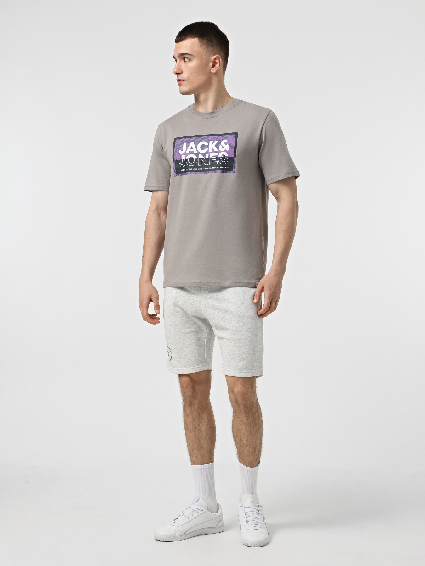 Футболка JACK & JONES Модель 12283825_Gray Flannel Фото