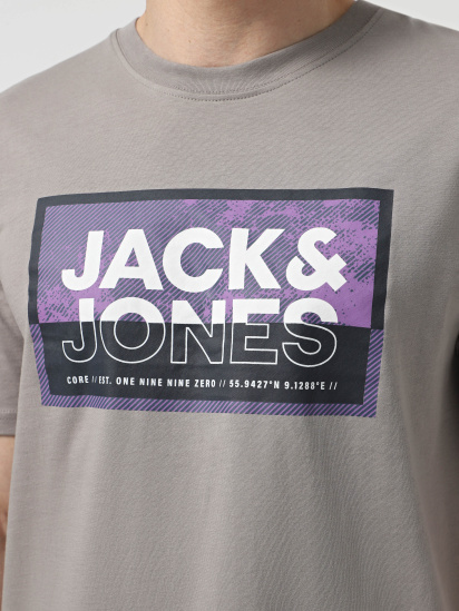 Футболка JACK & JONES модель 12283825_Gray Flannel — фото 4 - INTERTOP