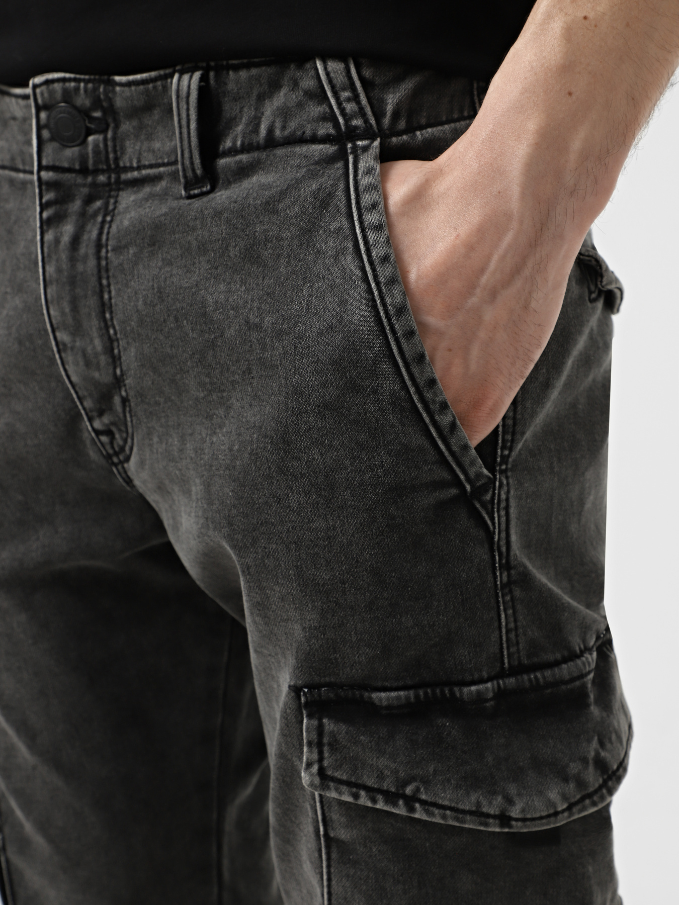 Зауженные джинсы JACK & JONES модель 12269597_Black Denim MF 002 Фото