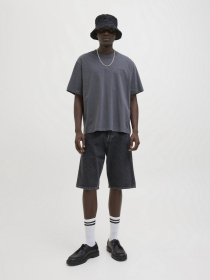 Шорты джинсовые JACK & JONES модель 12278463_Black Denim SQ 737 Фото