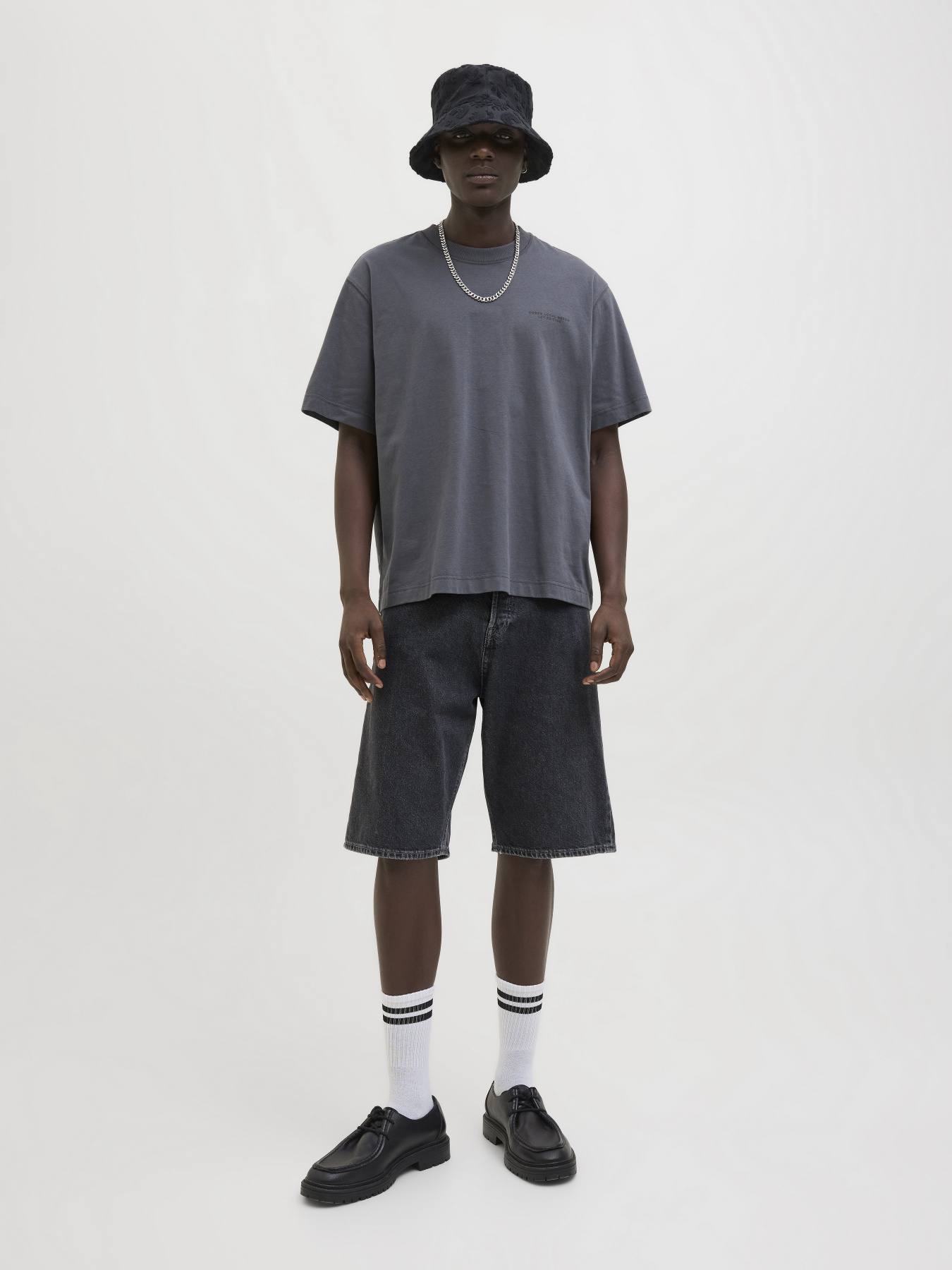 Джинсовые шорты JACK & JONES модель 12278463_Black Denim SQ 737 Фото