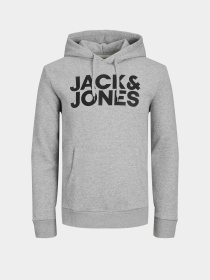 Худи JACK & JONES модель 12152840_Light Grey Melange Reg /La Фото