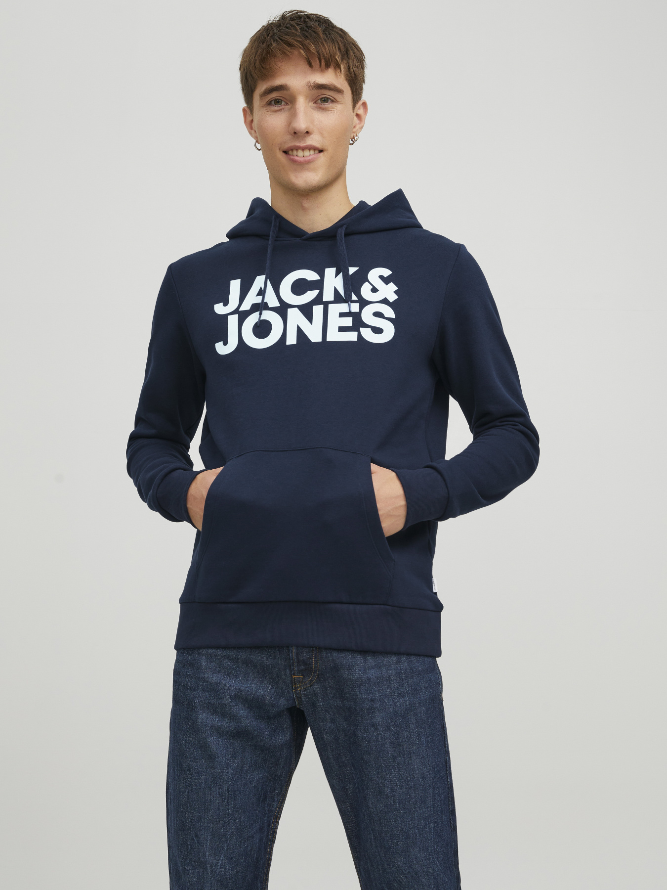 Худі та світшоти JACK & JONES CORP LOGO SWEAT HOOD модель 12152840_Navy Blazer Reg /Large Pri Фото