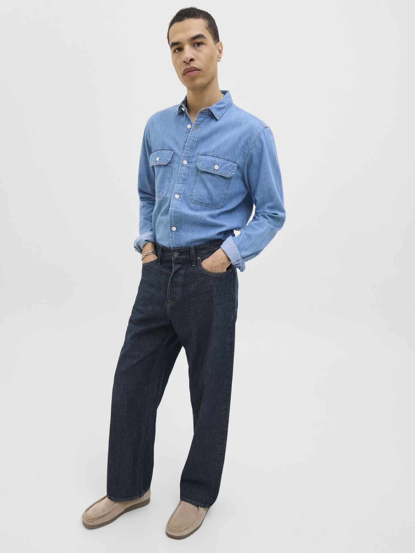 Широкие джинсы JACK & JONES модель 12278116_Blue Denim Широкие джинсы JACK & JONES модель 12278116_Blue Denim Фото