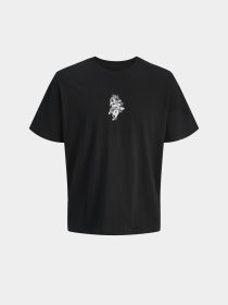Футболка JACK & JONES модель 12278533_Black w. print from white Фото