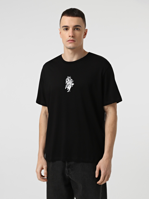 Футболка JACK & JONES Модель 12278533_Black w. print from white Фото