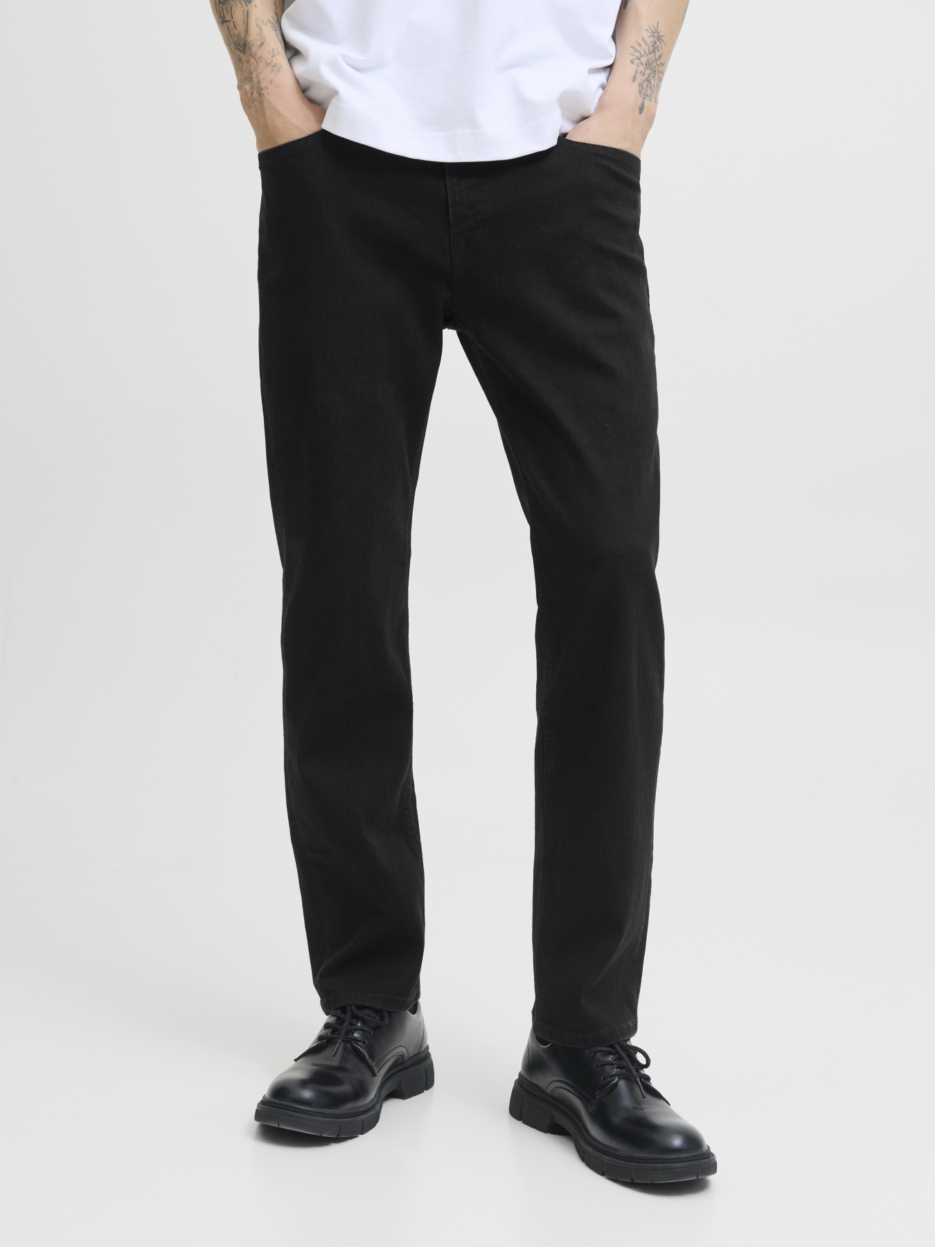 Зауженные джинсы JACK & JONES модель 12282670_Black Denim Фото