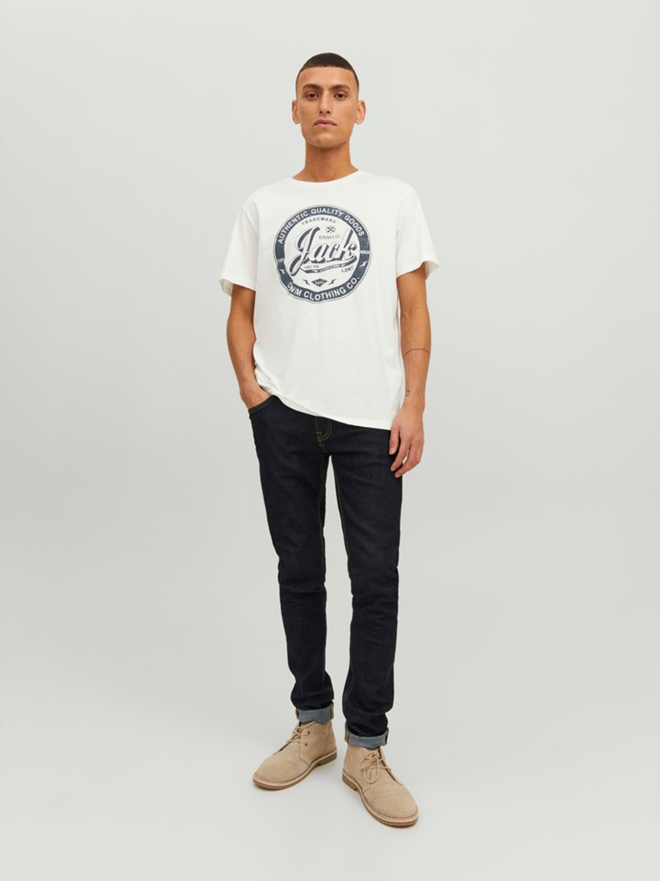 Футболка JACK & JONES модель 12210949_Cloud Dancer Фото