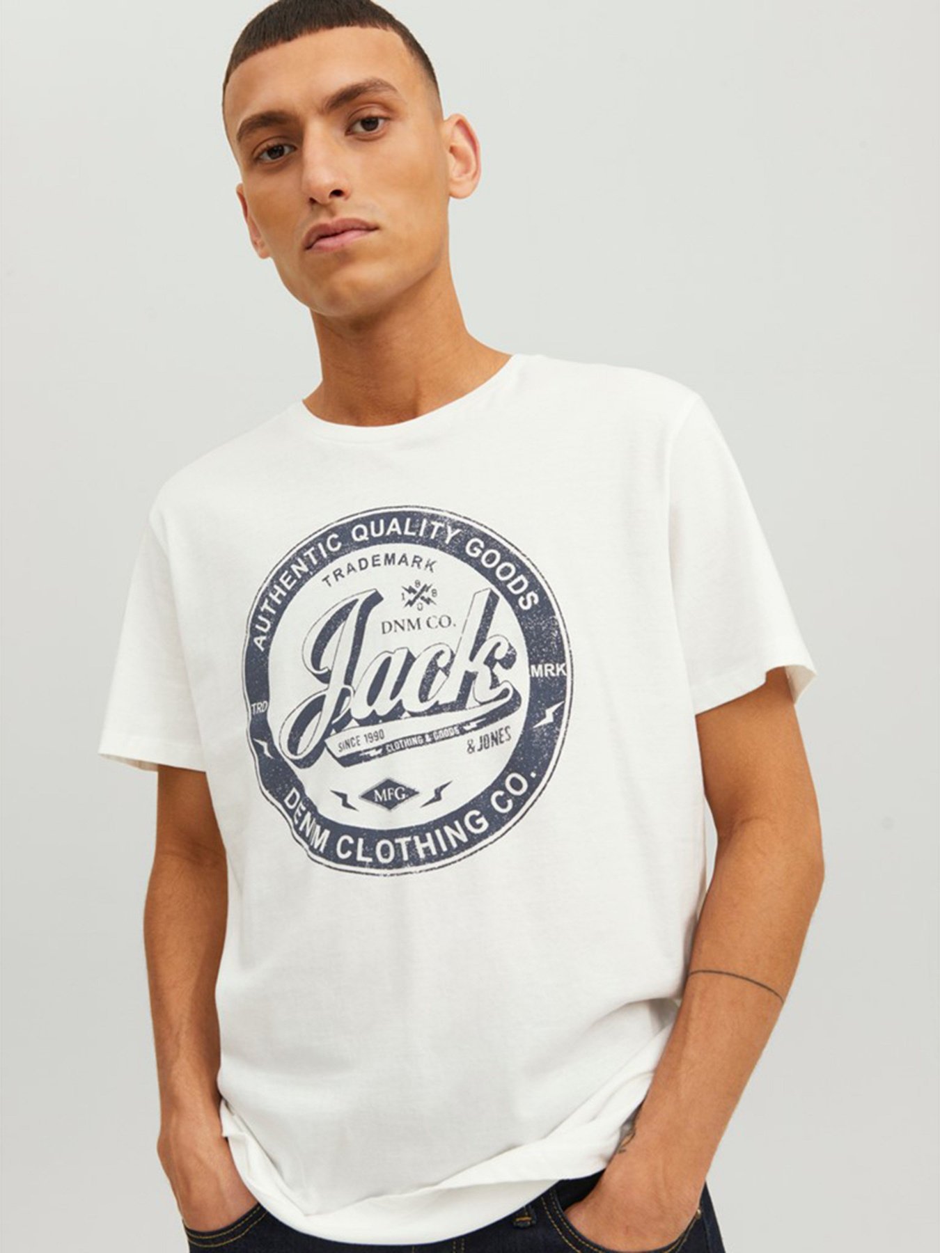 Футболка JACK & JONES модель 12210949_Cloud Dancer Фото