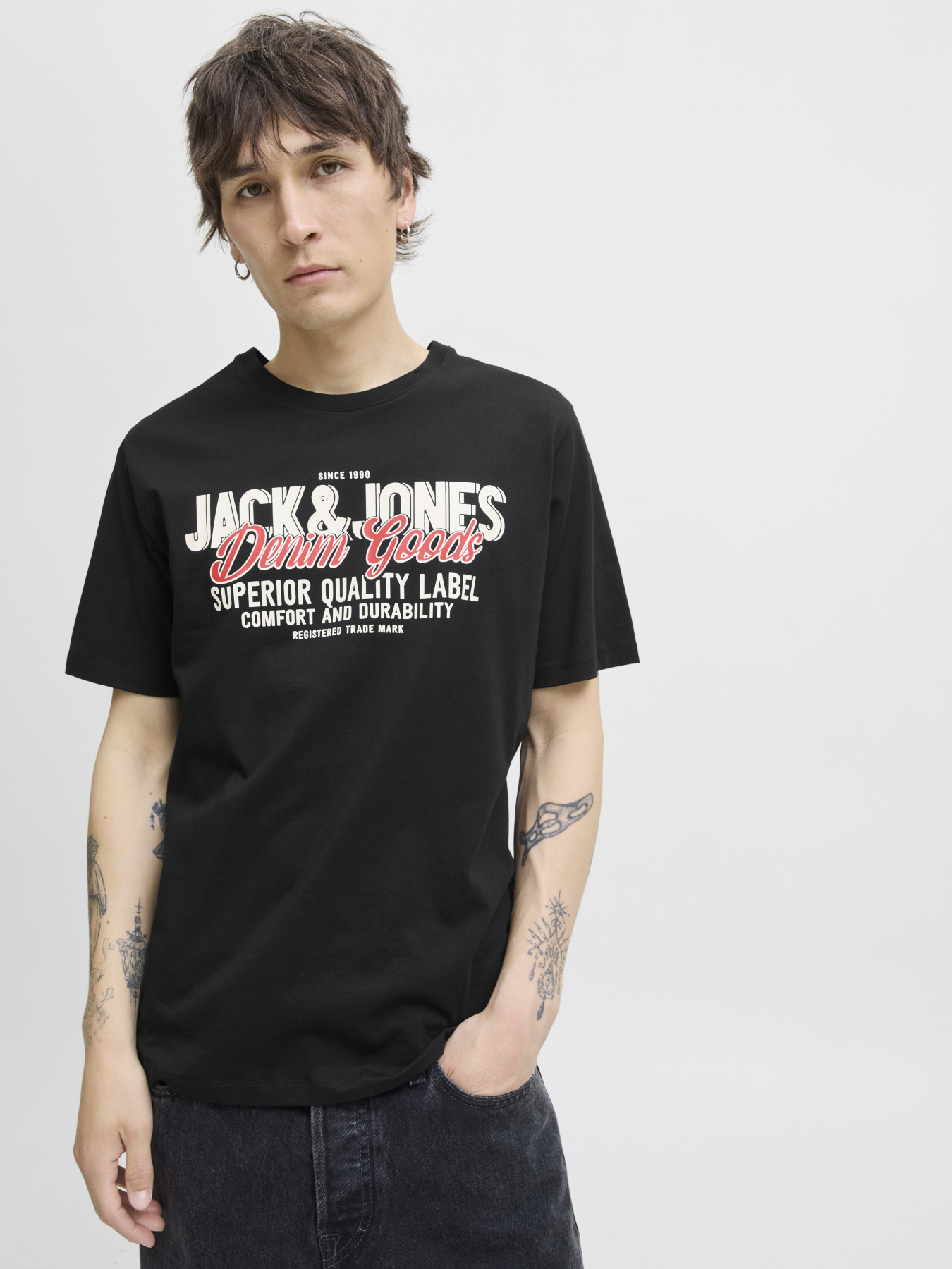 Футболка JACK & JONES модель 12279535_Black Футболка JACK & JONES модель 12279535_Black Фото