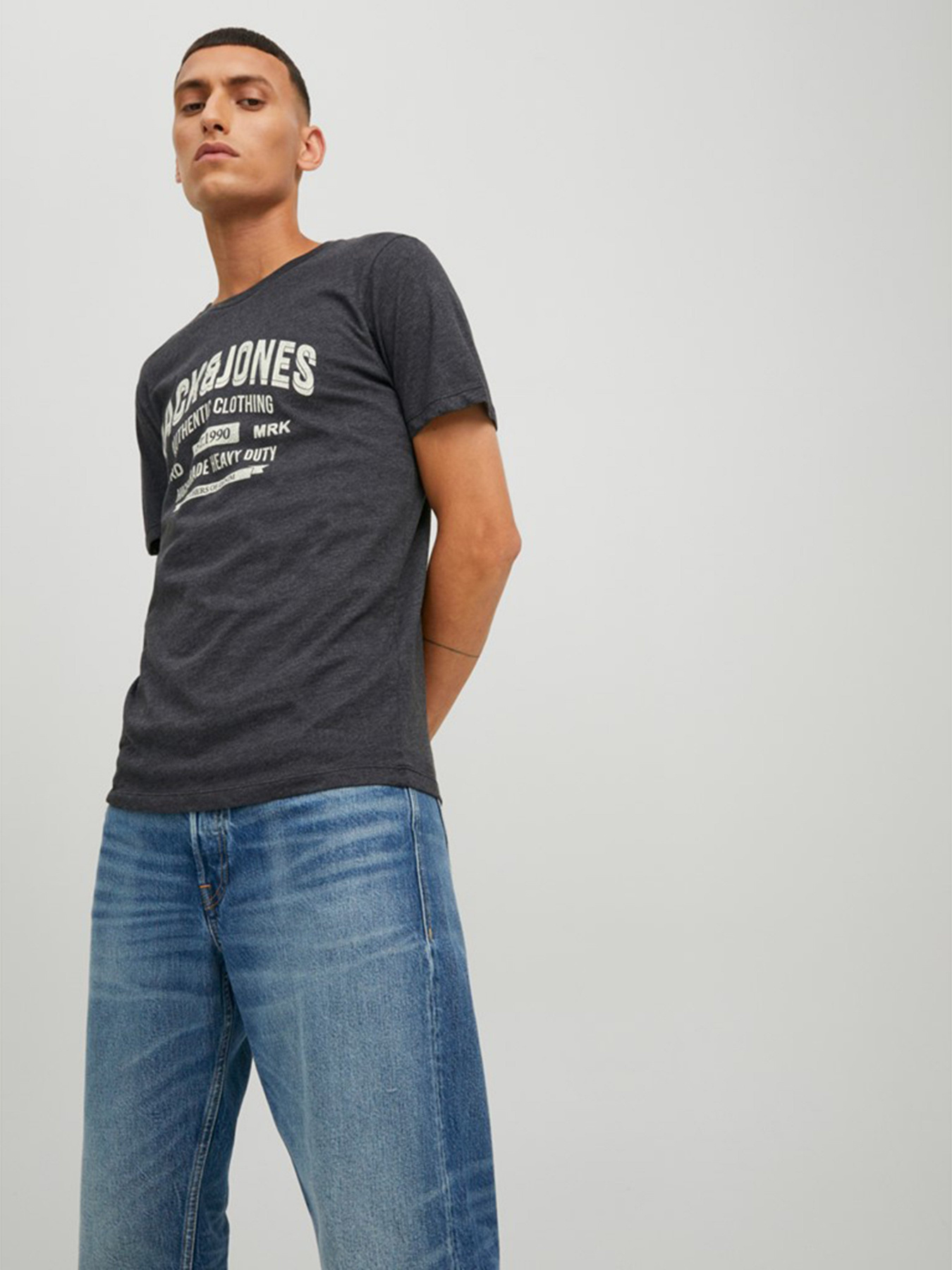 Футболка JACK & JONES модель 12210949_Dark Grey Melange Фото