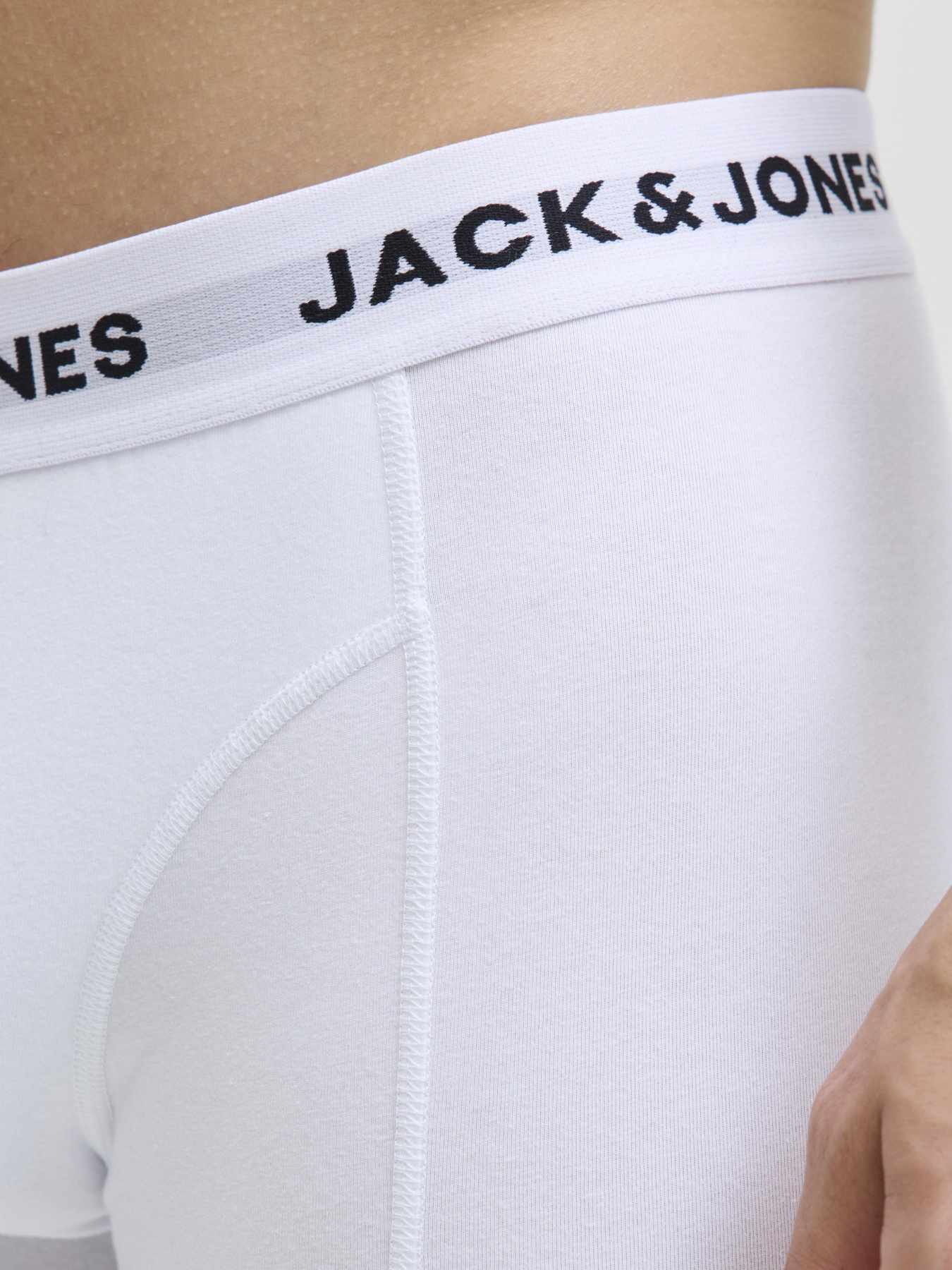 Набір трусів JACK & JONES модель 12285371_White Dark grey melange - Набір трусів JACK & JONES модель 12285371_White Dark grey melange - Фото