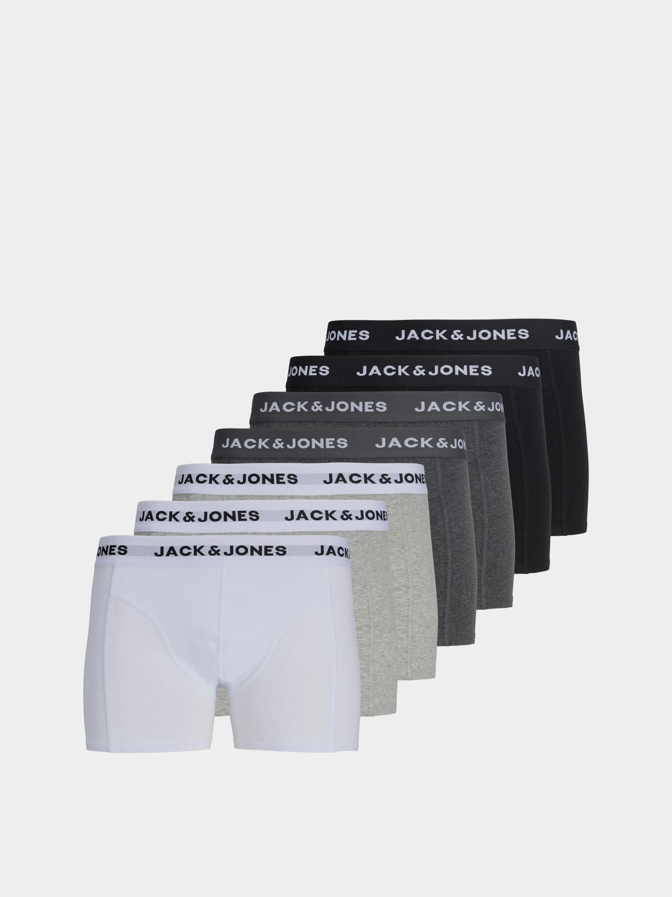 Набір трусів JACK & JONES модель 12285371_White Dark grey melange - Набір трусів JACK & JONES модель 12285371_White Dark grey melange - Фото