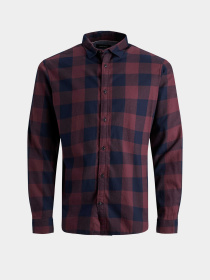 Рубашка в клетку JACK & JONES модель 12181602_Port Royale SLIM FIT Фото