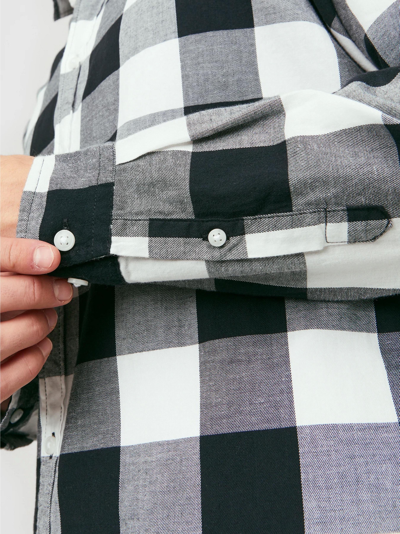 Рубашка в клетку JACK & JONES модель 12181602_Whisper White SLIM FIT Фото