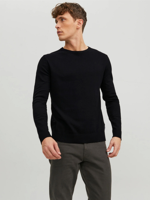 Свитры и кардиганы JACK & JONES EMIL KNIT CREW NECK модель 12208364_Black Фото
