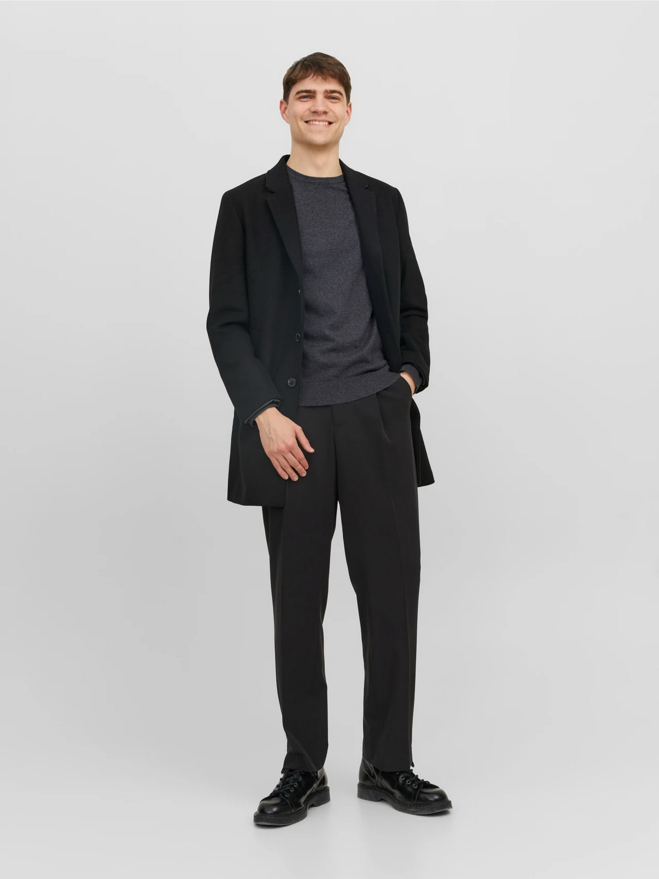 Джемпер JACK & JONES модель 12208364_Dark Grey Melange Фото