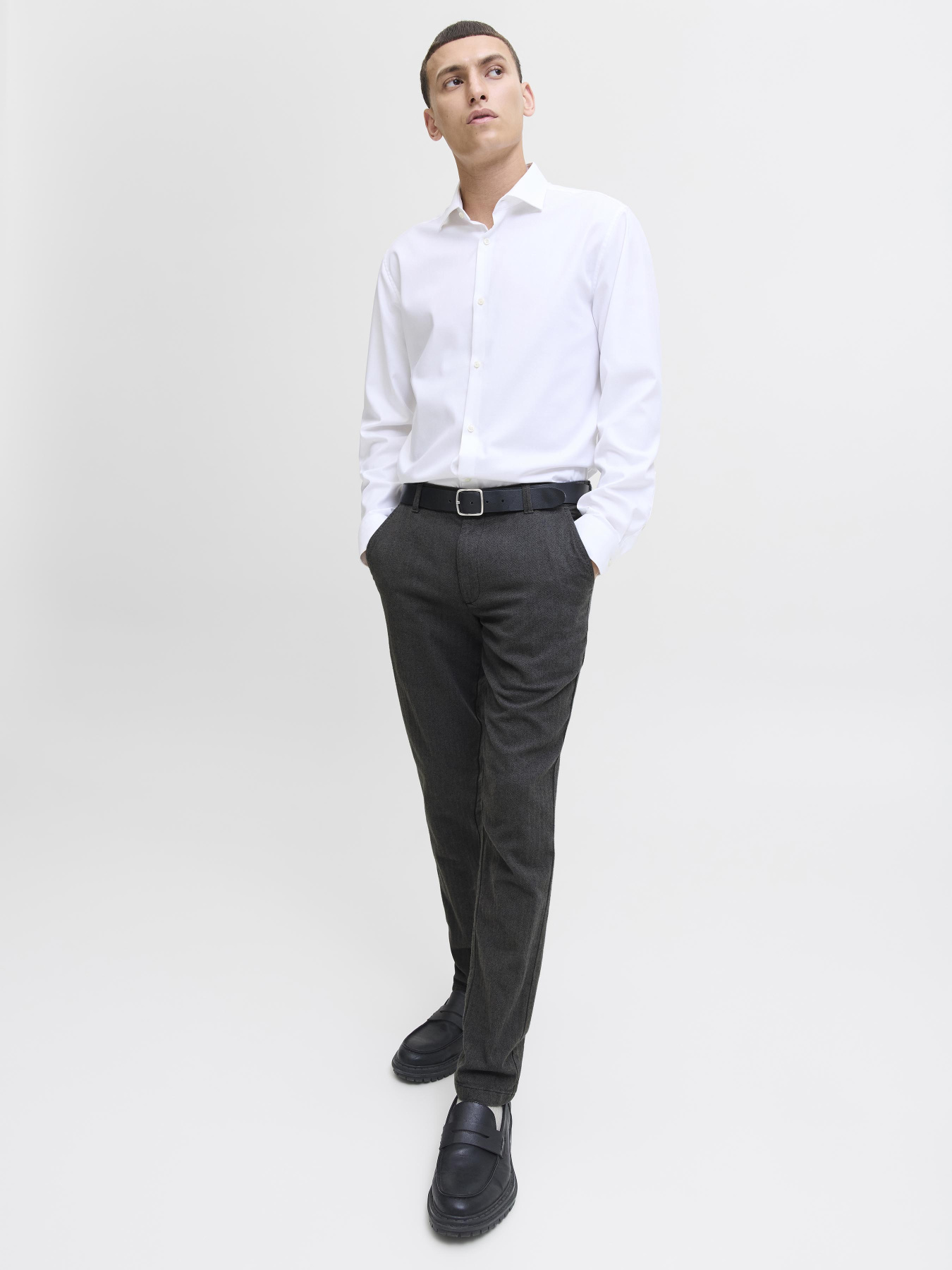 Чіноси JACK & JONES модель 12279659_Dark Grey HERRINGBONE Фото