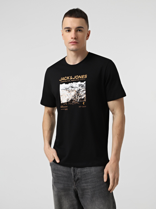 Футболка JACK & JONES Модель 12284423_Black Фото