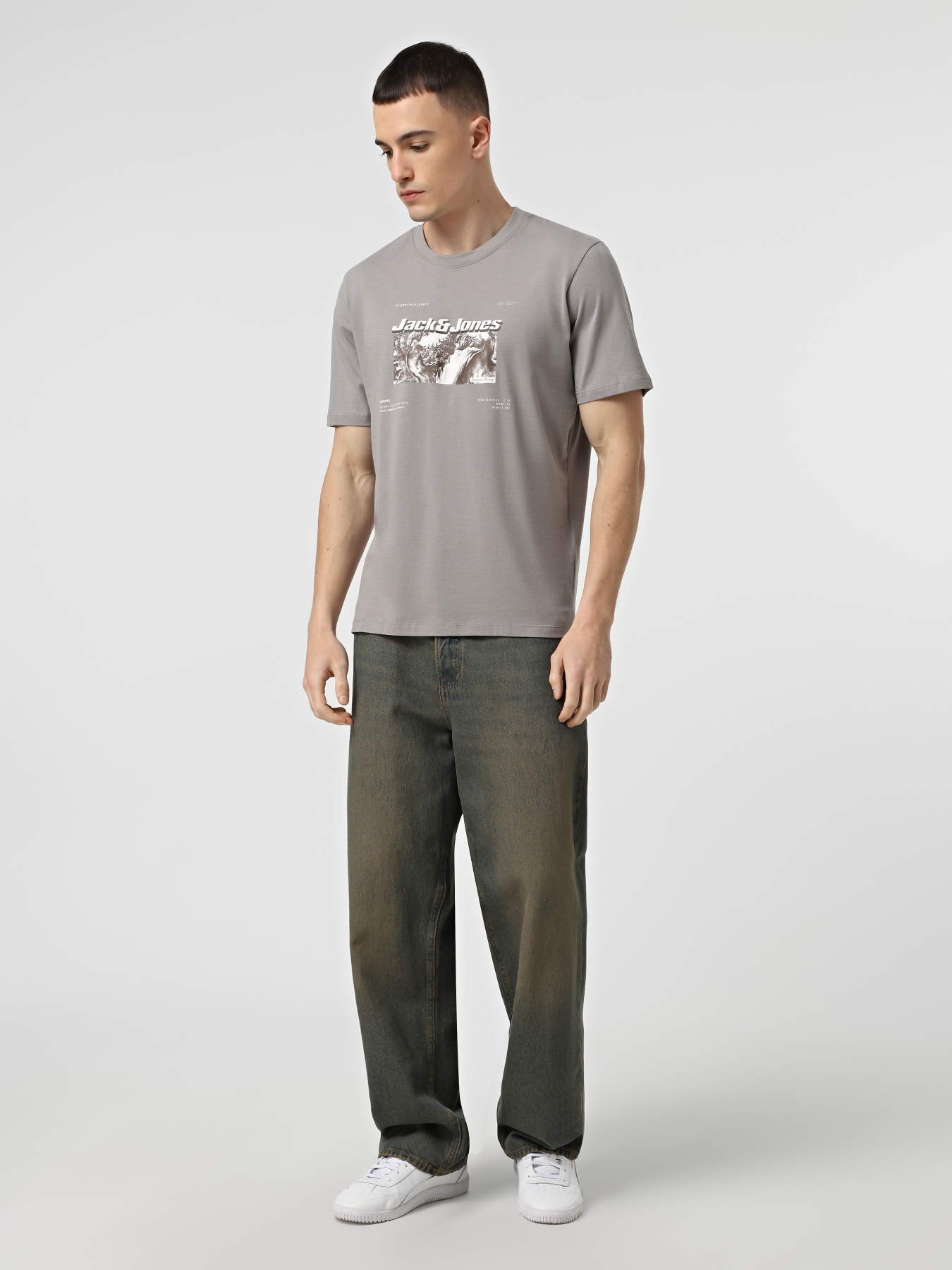 Футболка JACK & JONES модель 12284423_Gray Flannel Фото