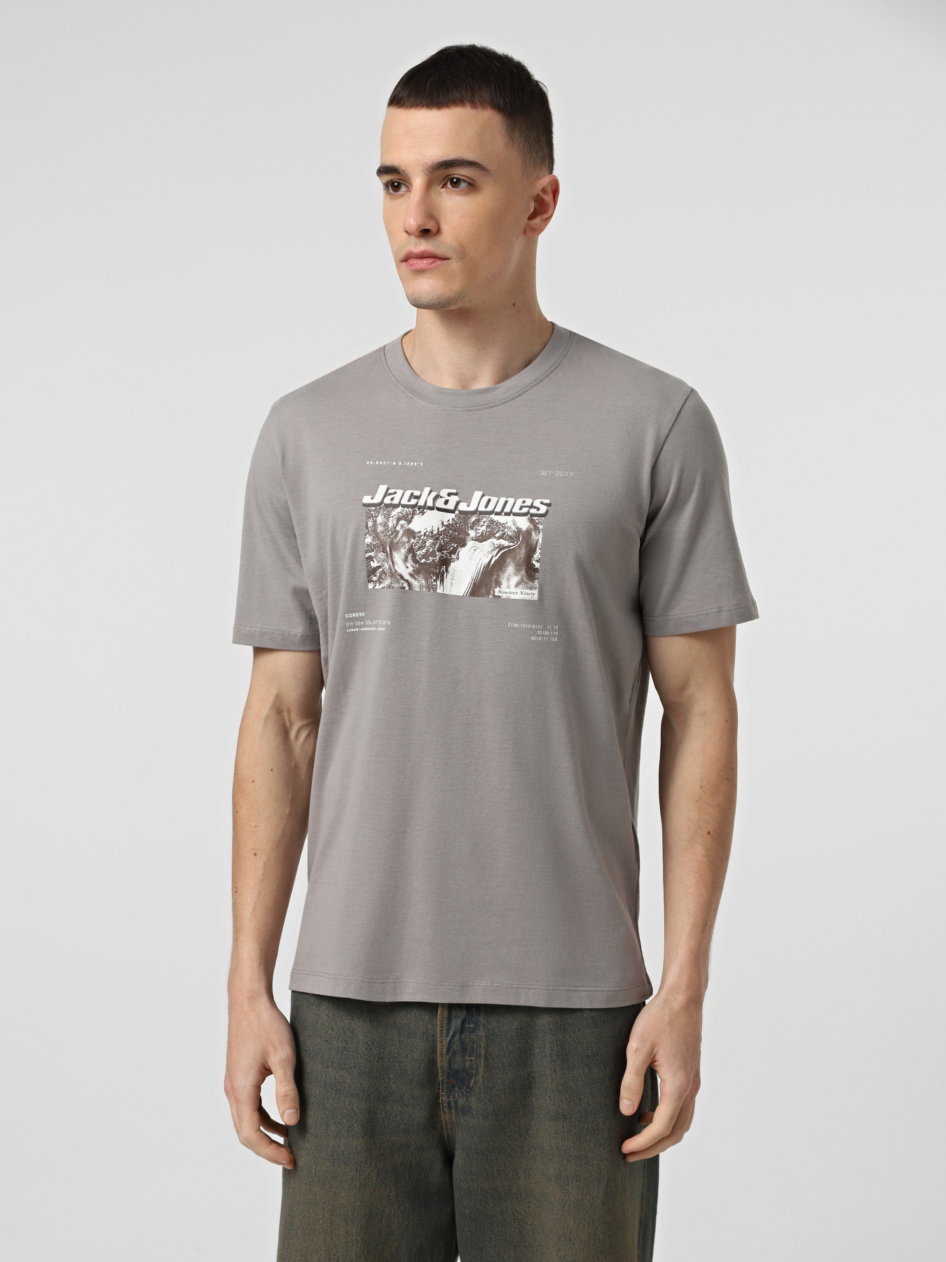 Футболка JACK & JONES модель 12284423_Gray Flannel Фото