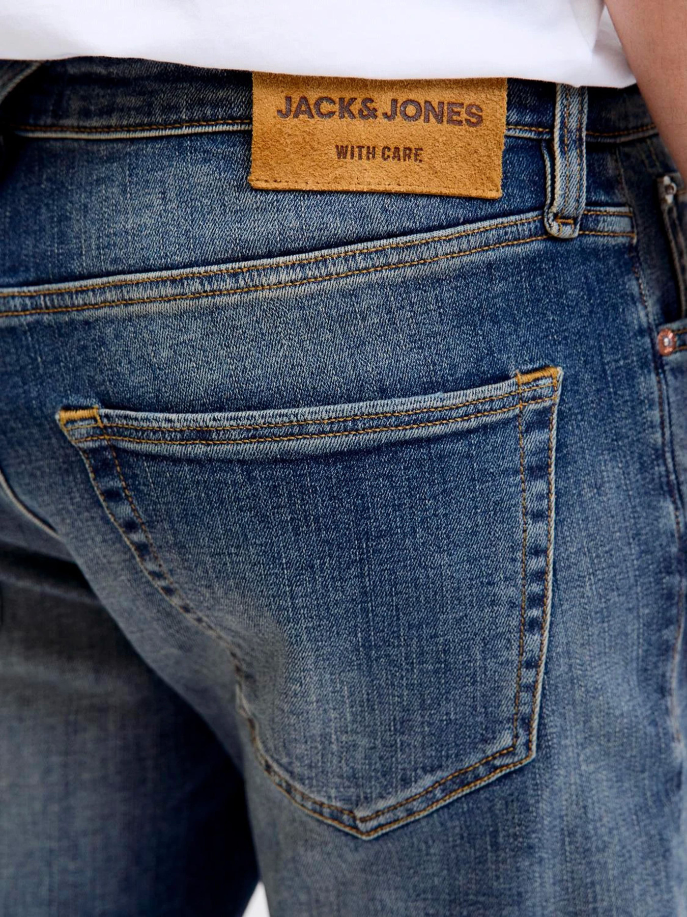 Прямые джинсы JACK & JONES модель 12287751_Blue Denim MID BLUE Фото